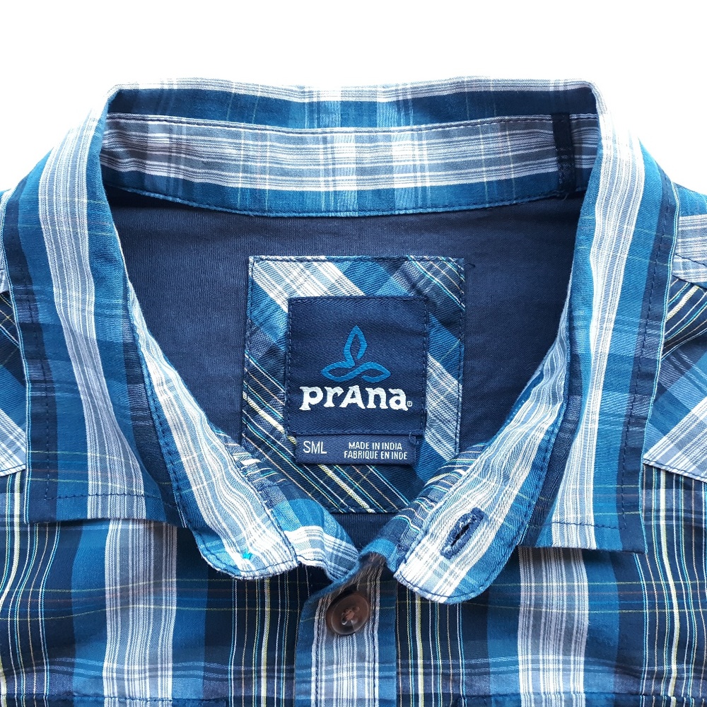 Prana Mens Hike Plaid Shirt Size Small S